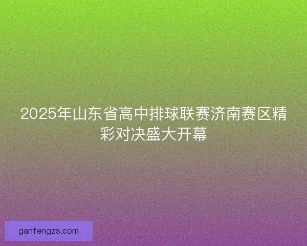 2025年山东省高中排球联赛济南赛区精彩对决盛大开幕
